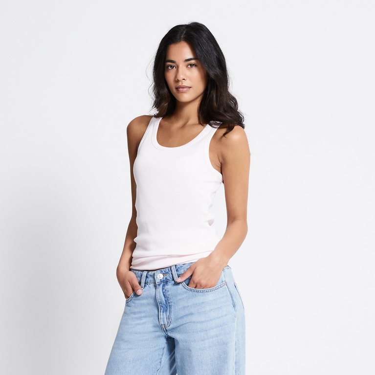 Basic ribbed tank top "Johanna" Dusty Pink